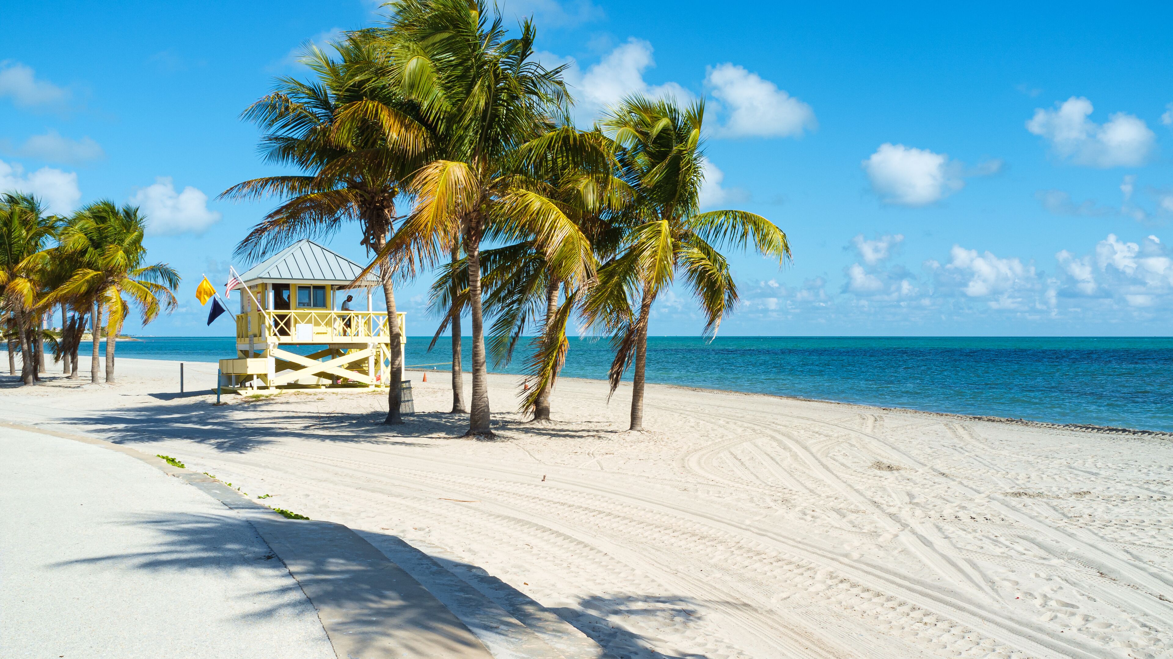 Beautiful Crandon Park beach in Key Biscayne in Miami