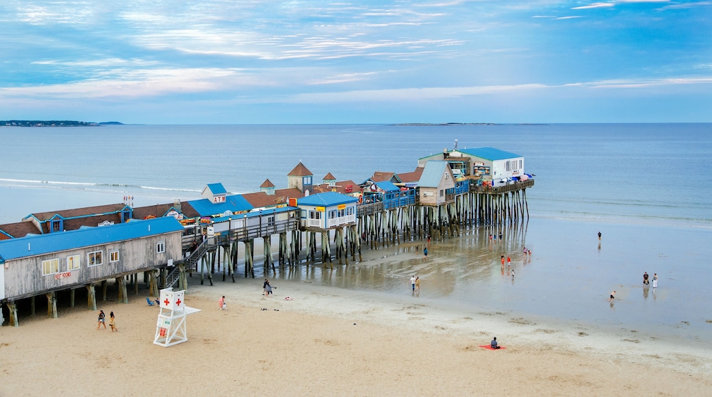 Beach and pier at sunset
