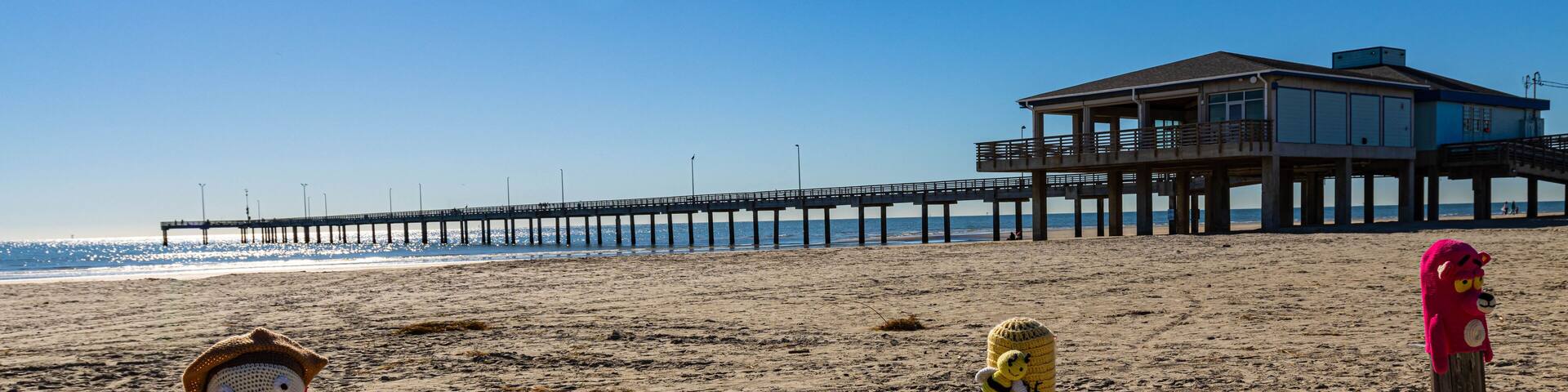 Bollard Buddies at Horace Caldwell Pier, Magee Beach Park, Port Aransas, Texas, USA