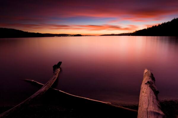 View of Martha's Beach during sunset