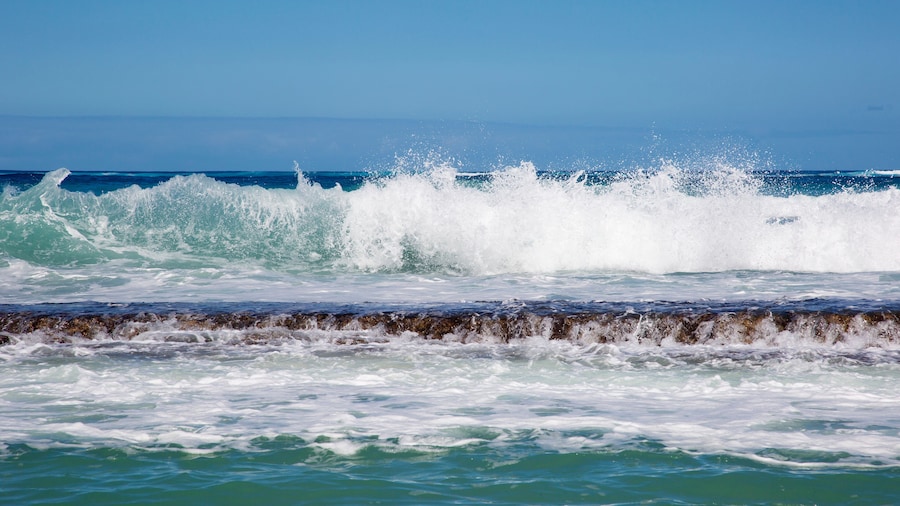 Close-up of the waves breaking on reef at Baby Beach, part of Baldwin Beach on the North Shore of Maui near Paia; Maui, Hawaii, United States of America