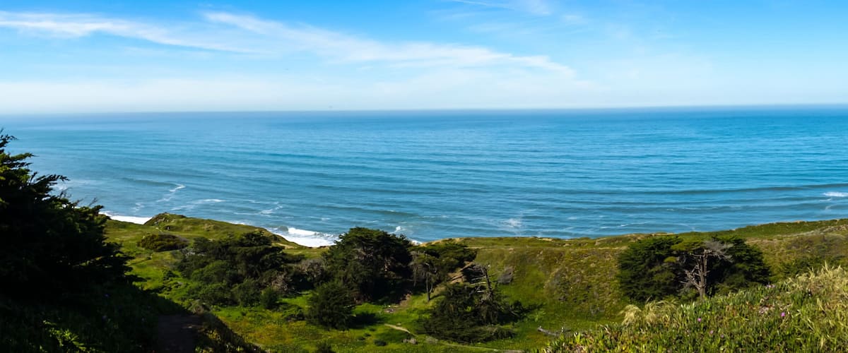 overlooking the Pacific Ocean at Thornton State Beach, Daley City - San Francisco Bay Area, California