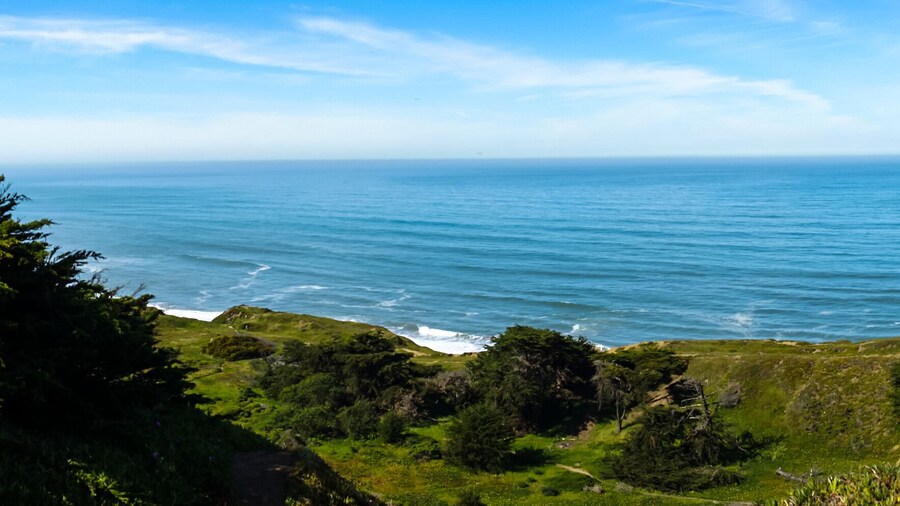 overlooking the Pacific Ocean at Thornton State Beach, Daley City - San Francisco Bay Area, California