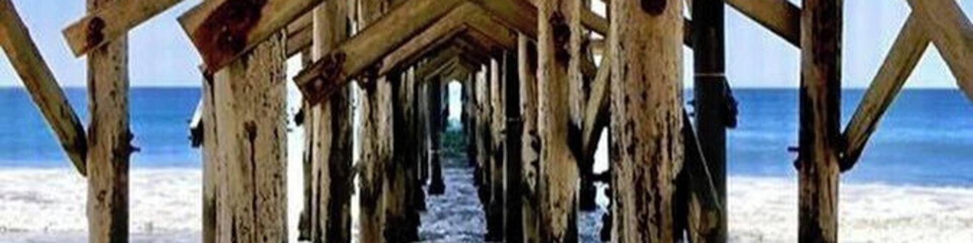 You can walk for miles and not see another person! This is an old pier that has largely been abandoned after a storm took out part of it. #Festival