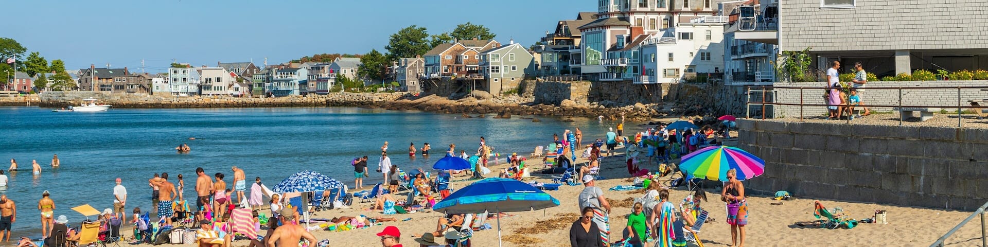 Front Beach which includes a beach, general coastal views and a coastal town