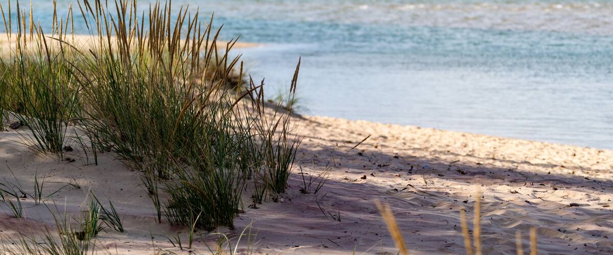 Sand Point Beach at Pictured Rocks National Lakeshore in the Upper Peninsula of Michigan during fall