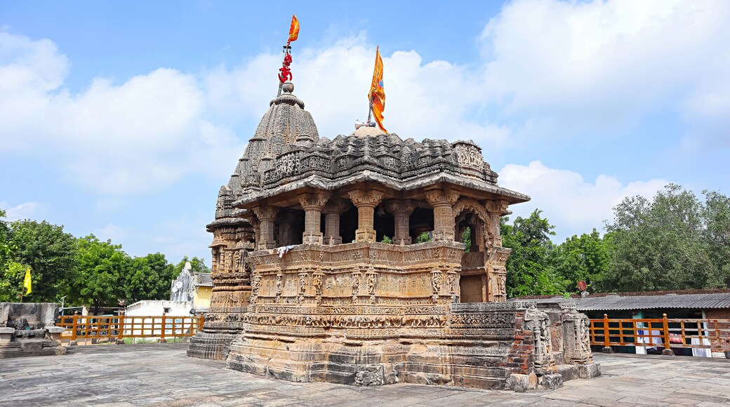 Front view of Jasmalnathji Mahadev Temple, Asoda, Mehsana, Gujarat, India.