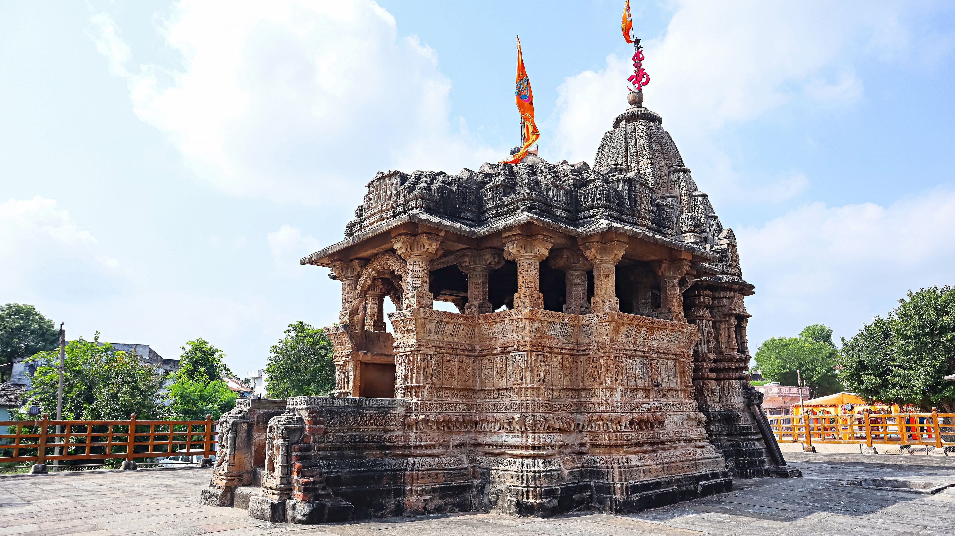 View of Jasmalnathji Mahadev Temple, also known as Panchayatan Temple, Asoda, Mehsana, Gujarat, India.