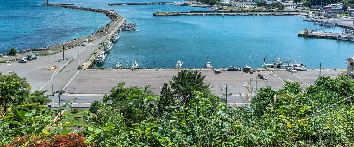 The coast along Minmaya Village, Aomori, Honshu, Japan