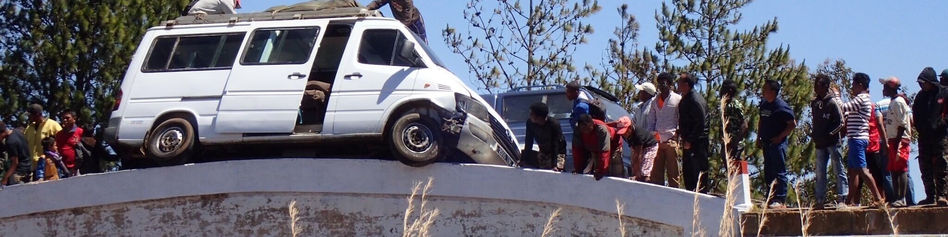 #OnTheRoad , off the road, on the bridge, off the bridge! Two vehicles on a single track bridge don’t fit. The N4 is a long long road from the north of Madagascar down to the capital Antananarivo and the airport home. We were the wrong side of this accident with a flight to catch. This is were our driver and 4-wheeled drive were invaluable. Before we knew it, he was off across the river with our kids in the back, past the other vehicles already stuck in the rocks, and up the other side! This left my husband and I to slip off our shoes and wade across while watched by the whole village who thought it was hilarious.