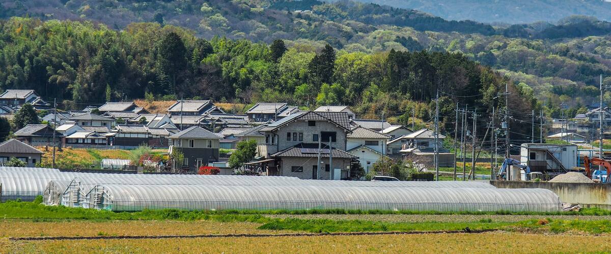 Nara country side with Mt Ikoma