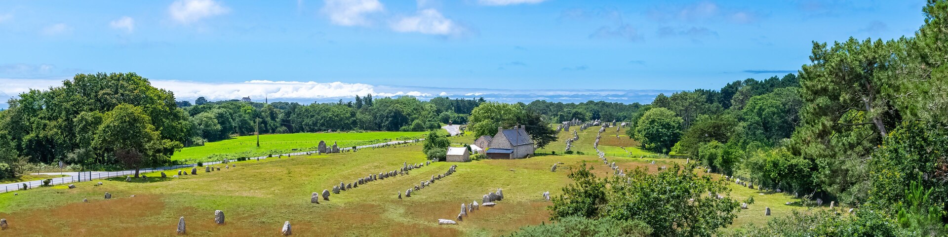 Carnac in Brittany, stones field, alignment of menhirs
