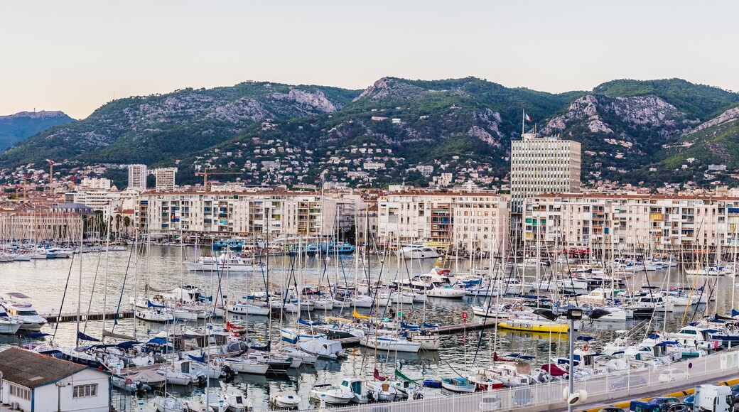 sunset on the harbor of Toulon
