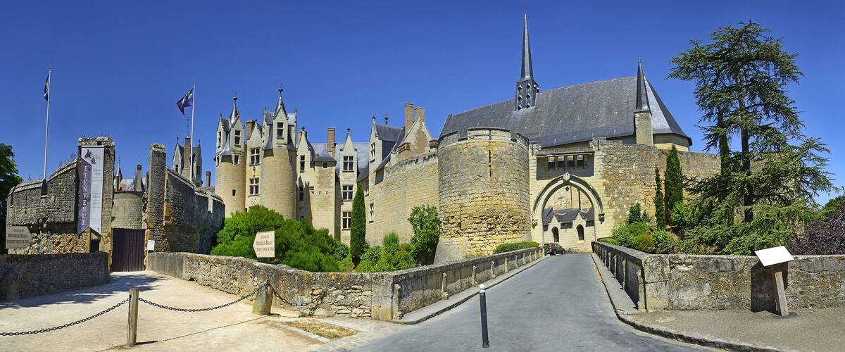 Chateau de Montreuil-Bellay. Historical building in the town of Montreuil-Bellay, departement of Maine-et-Loire, France. It is listed as a monument historique by the French Ministry of Culture