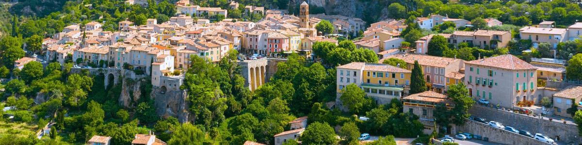 The Village of Moustiers-Sainte-Marie, Provence, Southern France