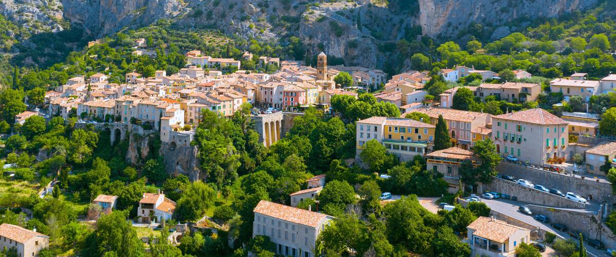 The Village of Moustiers-Sainte-Marie, Provence, Southern France