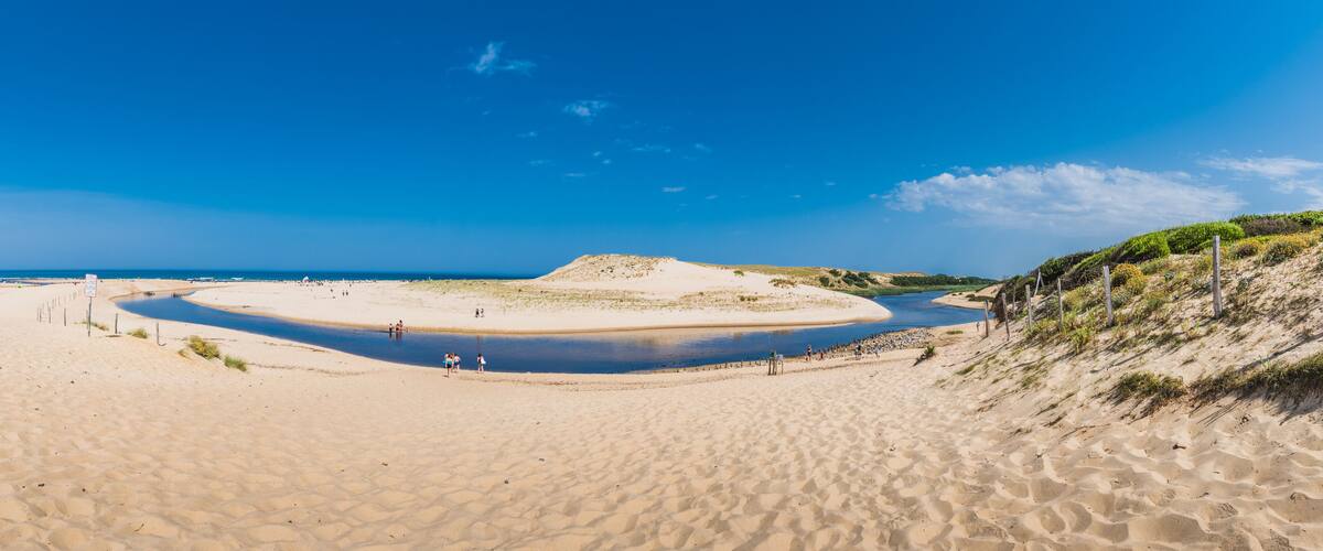 The mouth of the Huchet current in the Landes