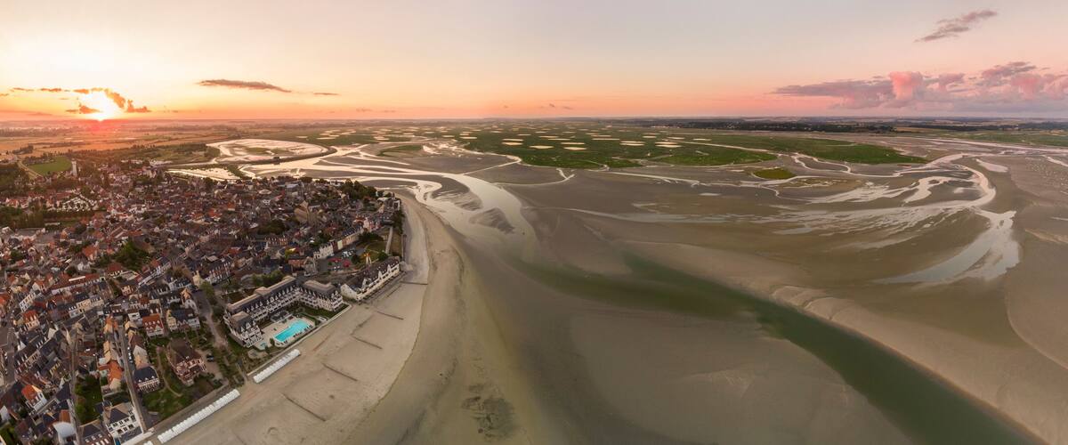 vue aérienne de la baie de Somme près du Crotoy