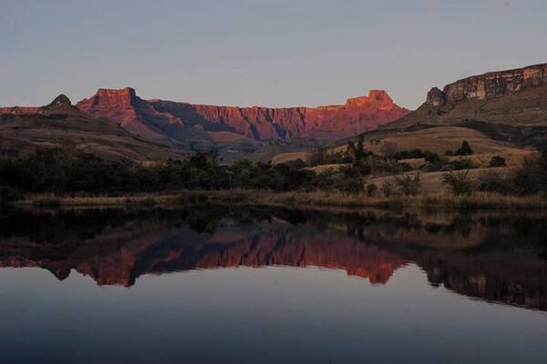 The ampitheatre (I posted an image from the top earlier) from the bottom at Royal Natal National Park. Lovely campsites available as well as fully equipped self catering cottages.