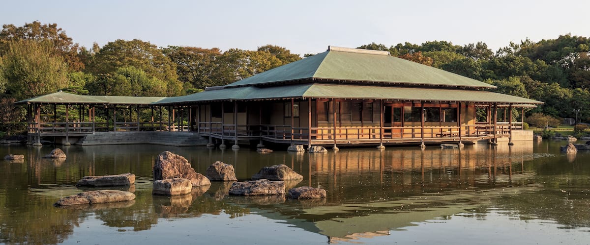 Japanese garden at Daisen Park in Sakai.