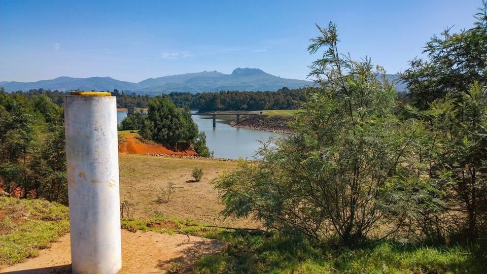 Scenic view of Sasumua Dam in the Aberdare Ranges, Kenya