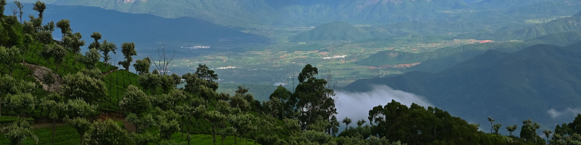 landscape view of Western ghats mountain range and clouds