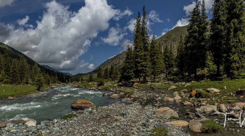 Here is a Panorama from Altyn Arashan - is a valley and mountain resort near Karakol and Issyk Kul Lake, northeastern Kyrgyzstan. Join my next photo tour in June 2020.
