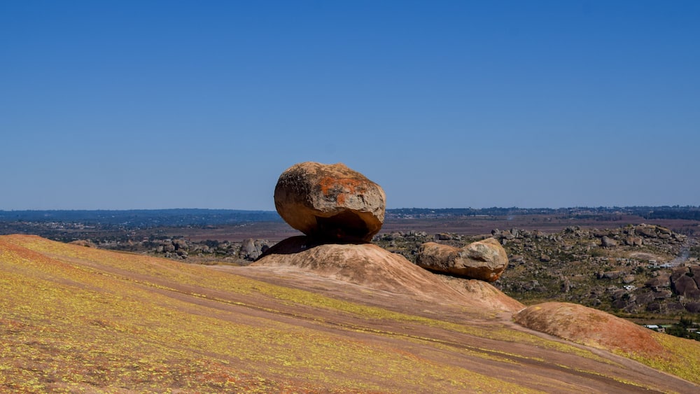Natural balancing rocks on top of Domboshawa (also known as Domboshava) in Zimbabwe