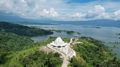 Aerial view of Al-Kamil Mosque in Bandung City, a mosque that is currently still under construction.