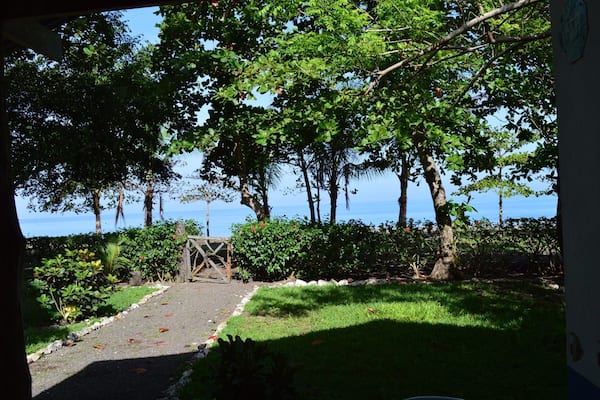 The view from our yard. Playa agujas and the ocean!We rented a cottage right on the beach. So secluded and quiet! It's in air bnb if your curious.
