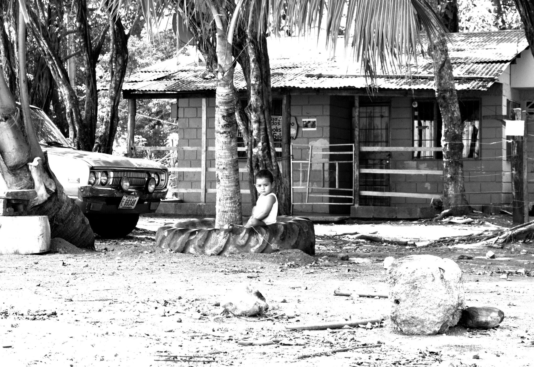 Child playing on beach. 