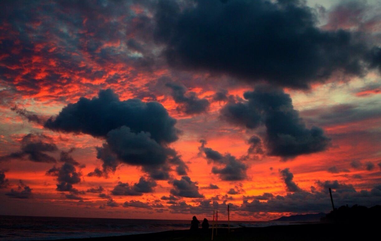 After releasing Green Turtle hatchlings during the late afternoon, I was convinced to stay behind for the sunset. We passed the time by throwing coconuts around, having a good laugh, and taking photos of each other. Then, all of us looked up and thought, "This is truly Costa Rica, absolutely gorgeous".  