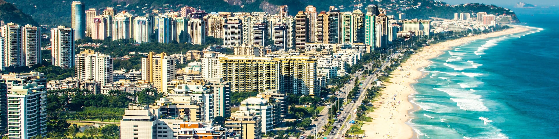 Aerial view of Barra da Tijuca Beach, Rio de Janeiro, Brazil