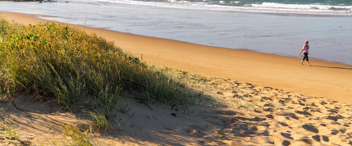 Tannum Sands Beach featuring a sandy beach and general coastal views as well as an individual femail