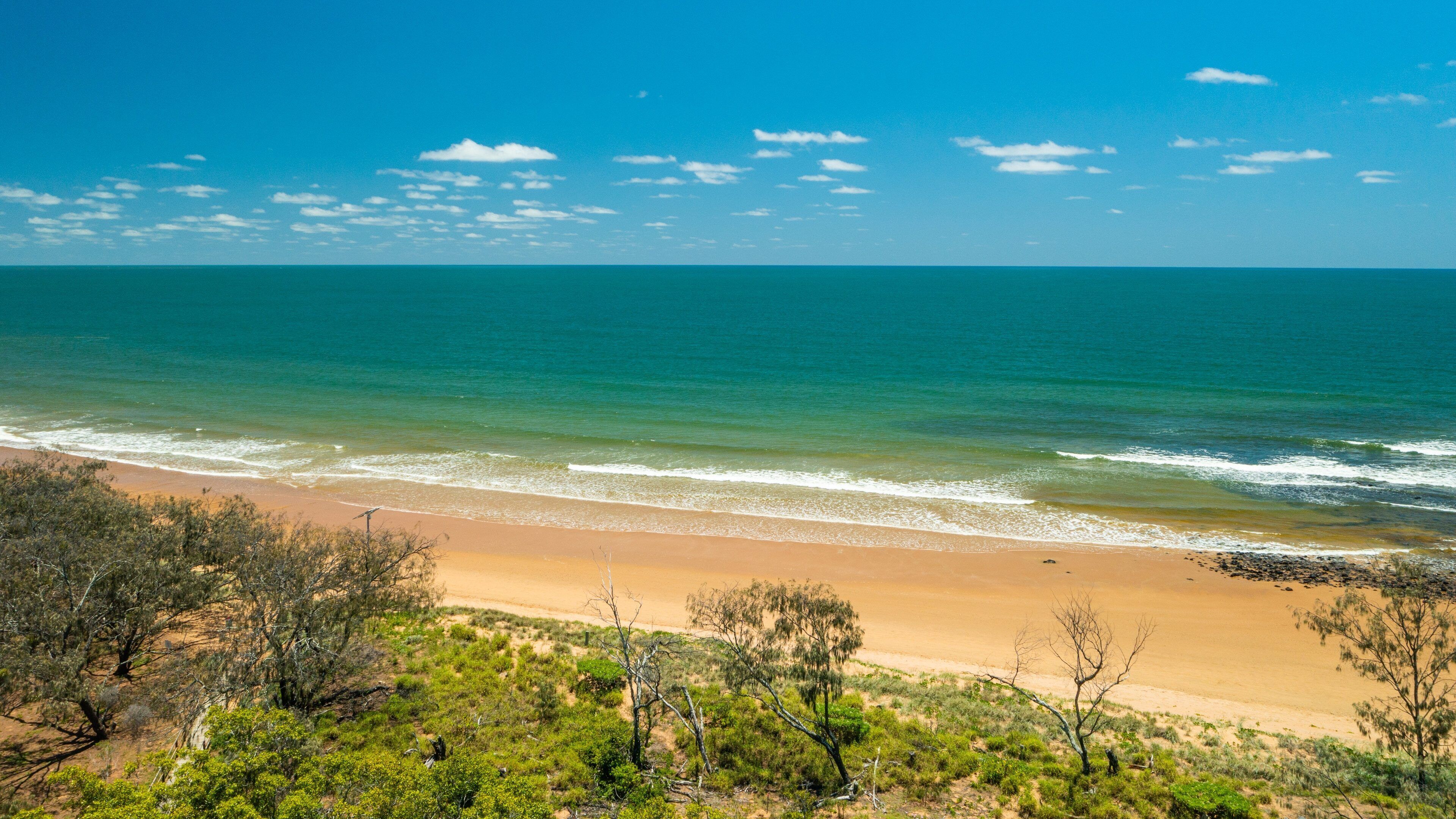 Mon Repos Beach showing general coastal views and a sandy beach