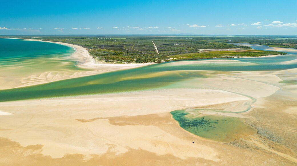 Elliot Heads Beach which includes landscape views, general coastal views and a beach