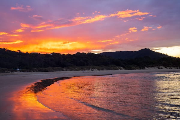 Little Diggers Beach showing general coastal views, a sunset and a beach