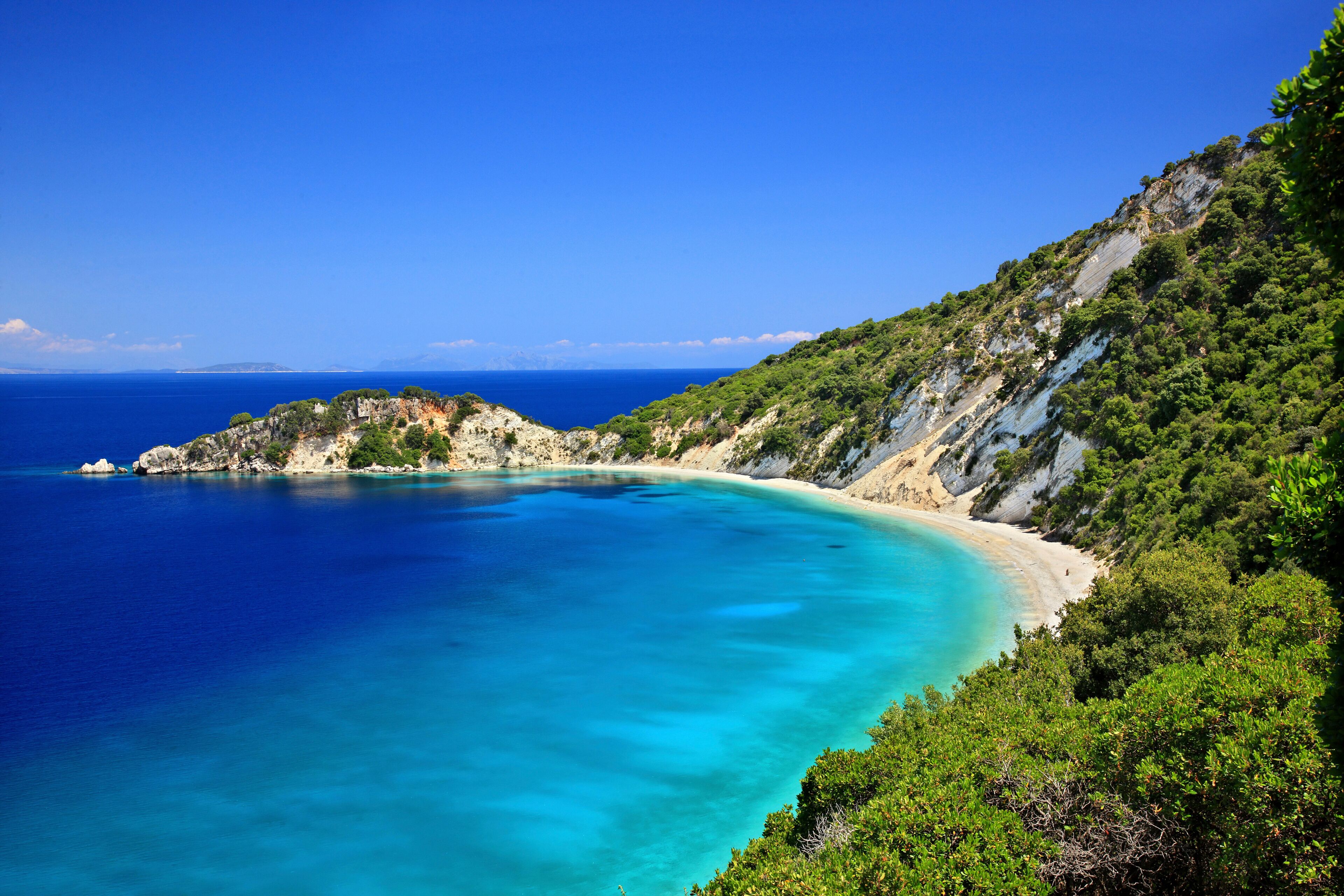 ITHACA ISLAND, GREECE. Gidaki beach, the most beautiful beach of Ithaca