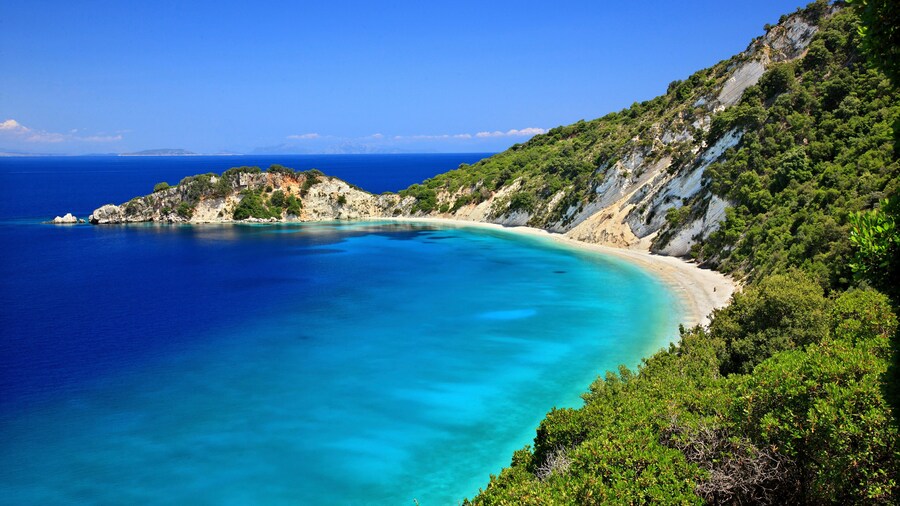ITHACA ISLAND, GREECE. Gidaki beach, the most beautiful beach of Ithaca