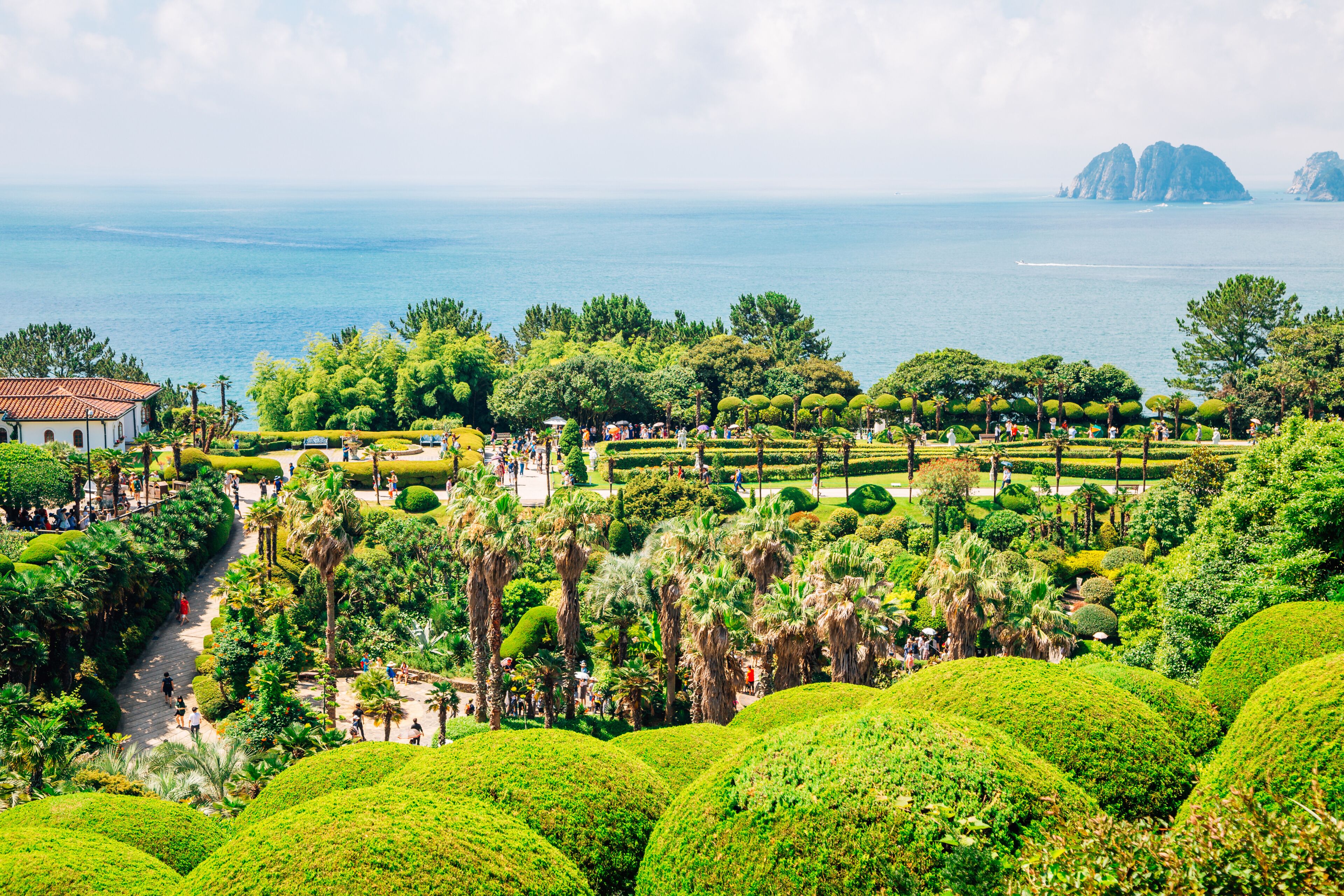 Oedo-Botania island, garden scenery at summer day in Geoje, Korea