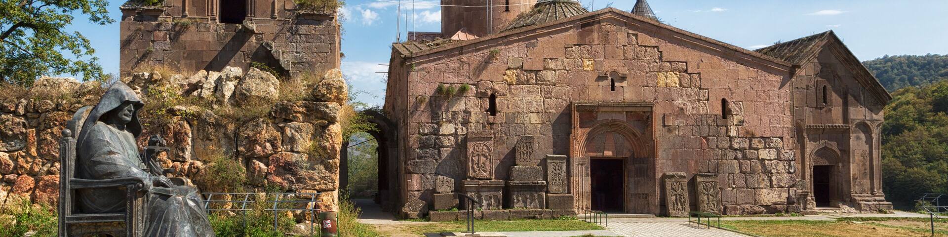Goshavank - Armenian medieval monastery complex XII-XIII centuries in the village of Gosh in sunny day , Armenia.