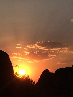 Tiny village in northern Tanzania full of beautiful people, red dust, fresh oranges and sunsets like this......
No electricity but totally switches you on to what is important in life