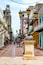 SANTO DOMINGO, DOMINICAN REPUBLIC - AUGUST 8, 2017: View of the historic street of the city. Copy space for text. Vertical.