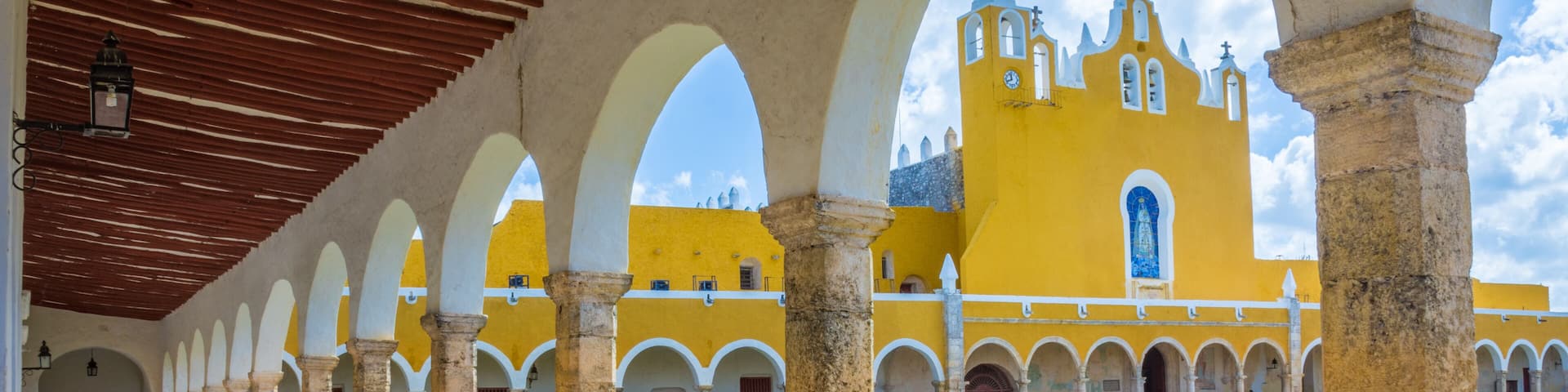 Monastery of the the yellow city of Izamal in Yucatan, Mexico