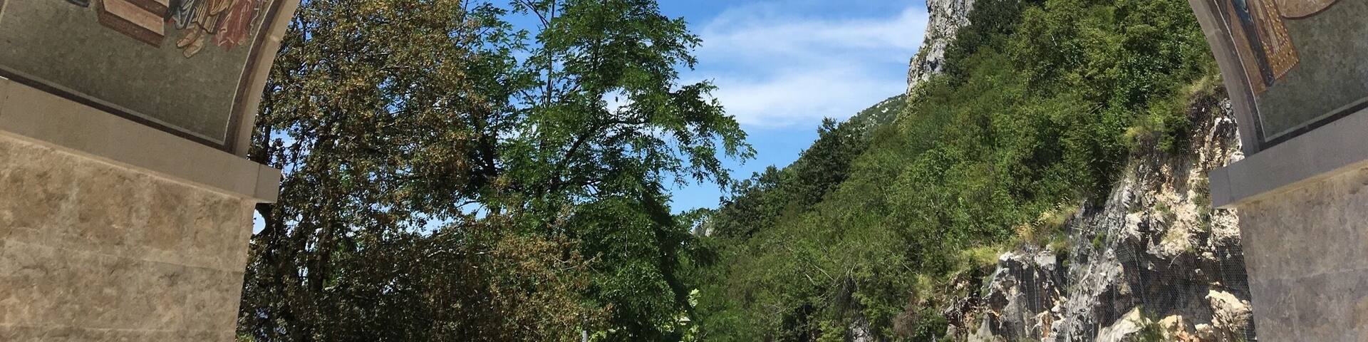 Archway to Ostrog Monastery.