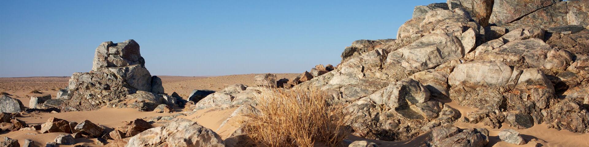 rocks in the Mauritanian desert. Region of Inchiri, Mauritania.