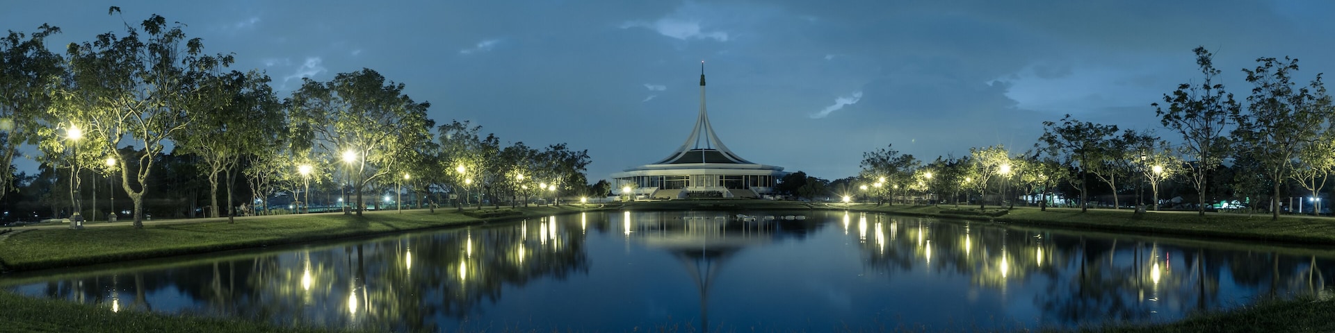 Panorama, Suan Luang Rama IX public park , twilight, background