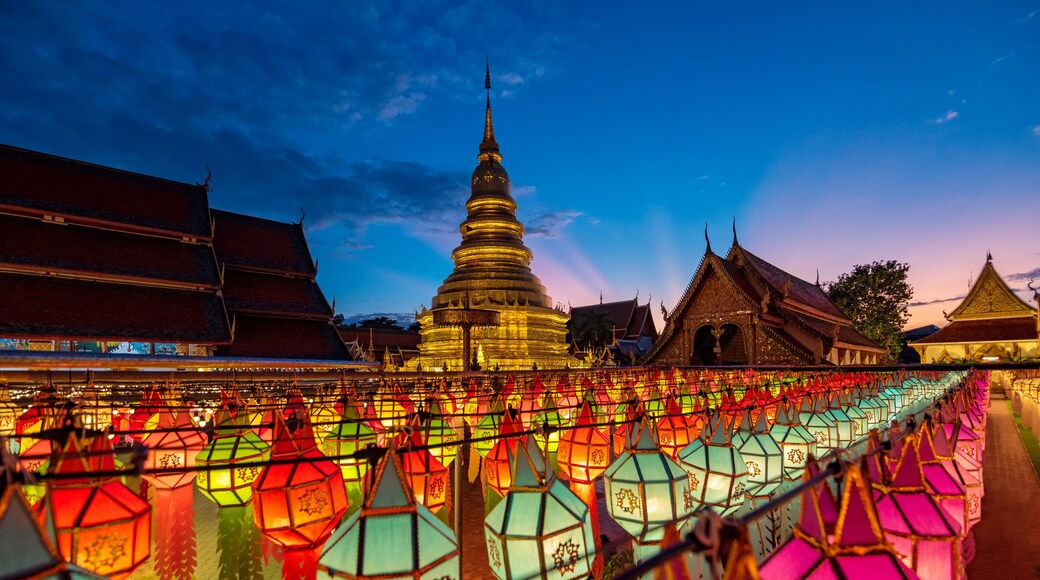 Lamphun Lantern Festival in Loi Krathong or Yi Peng Festival