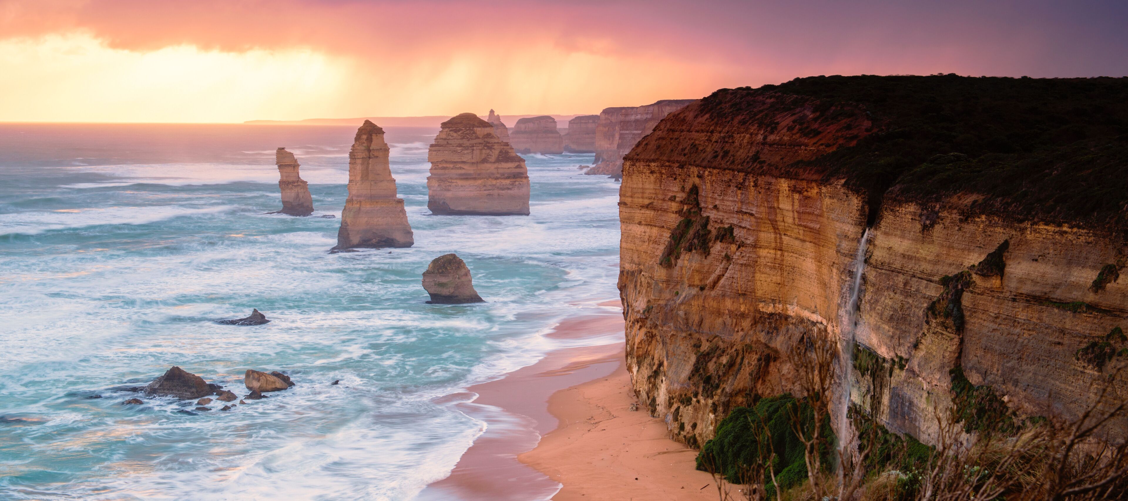 12 Apostles at Great Ocean Road in Australian in the late afternoon.