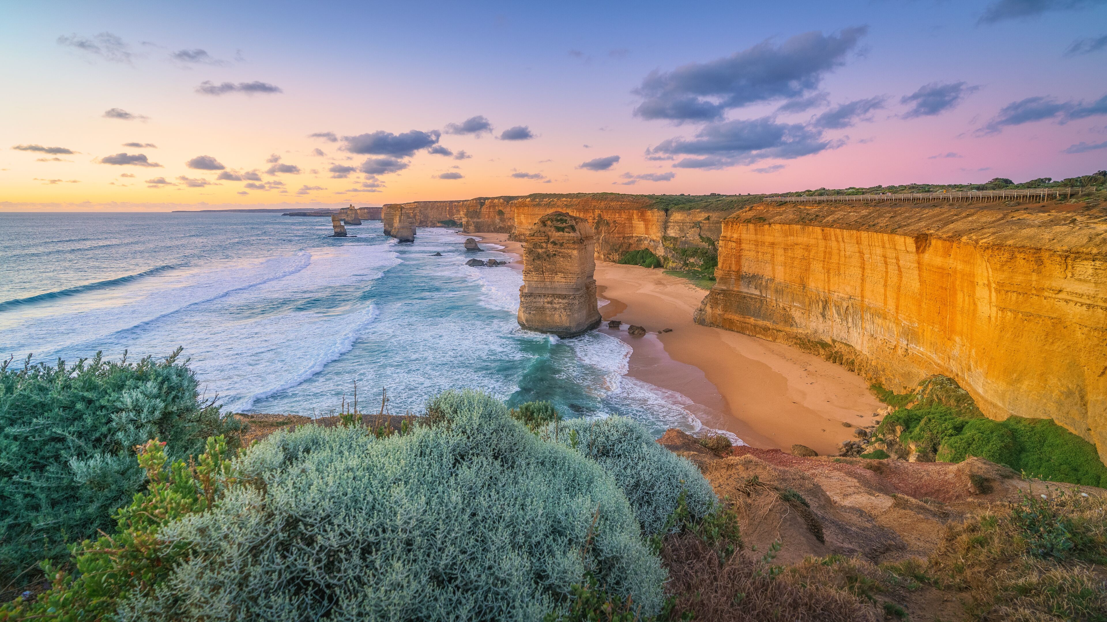 twelve apostles at sunset,great ocean road at port campbell, australia